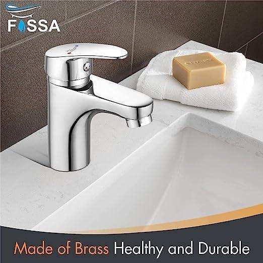 Fossa Taps for Bathroom Sink Chrome Basin Mixer Tap Brass Modern Single Handle Bathroom Faucet FSLF-001